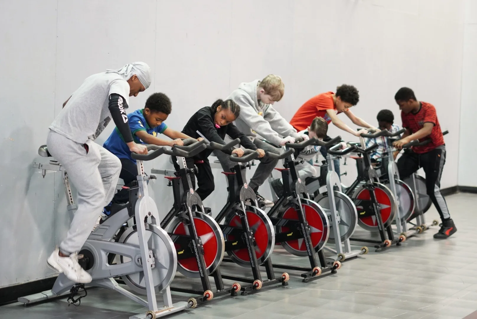 Boys working out