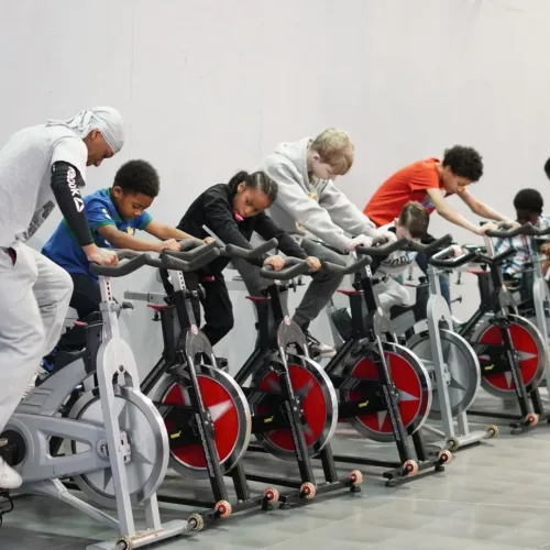 Boys working out